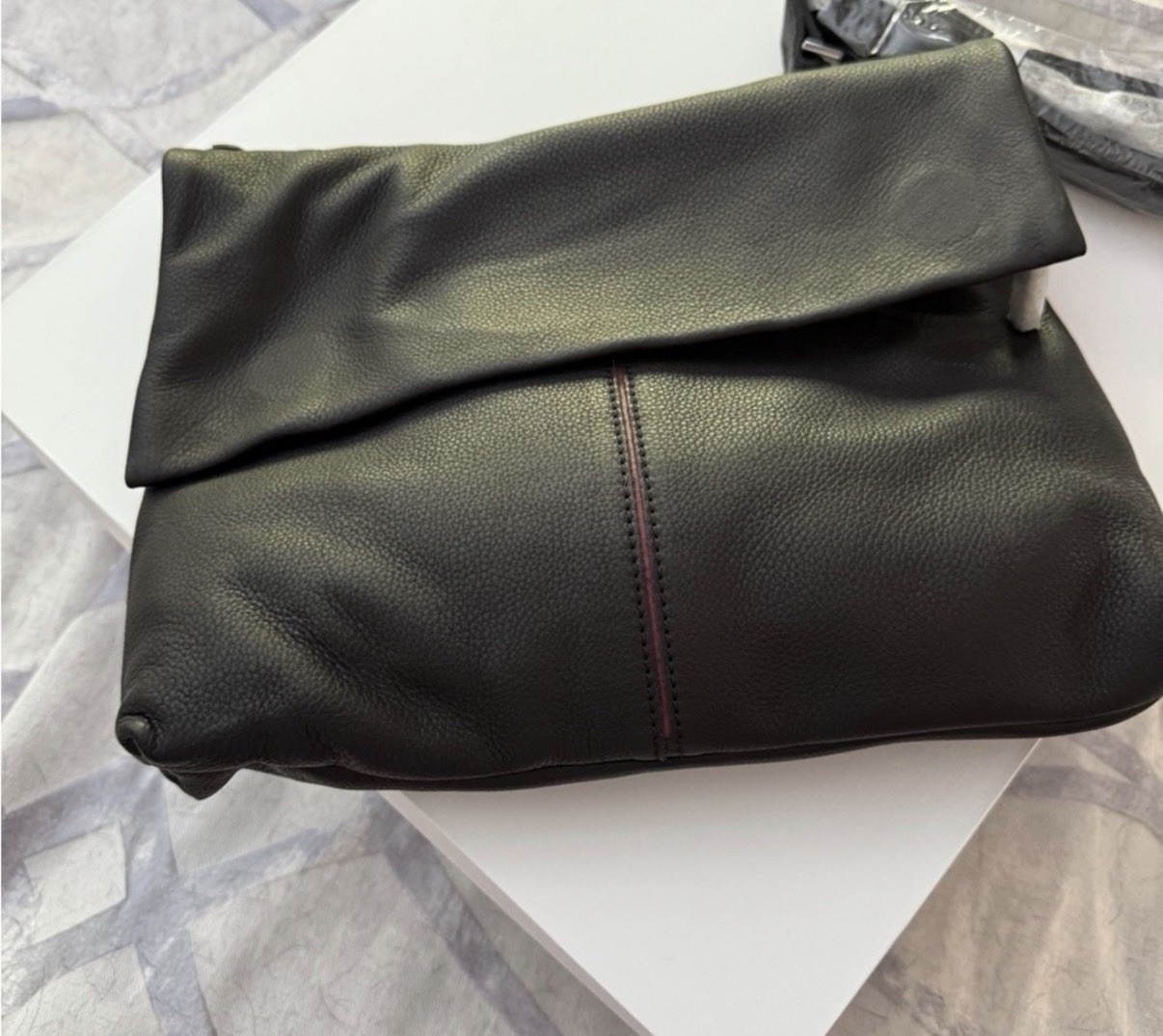 Hammitt VIP Black Leather Crossbody Gunmetal Hardware GUC, $475!!