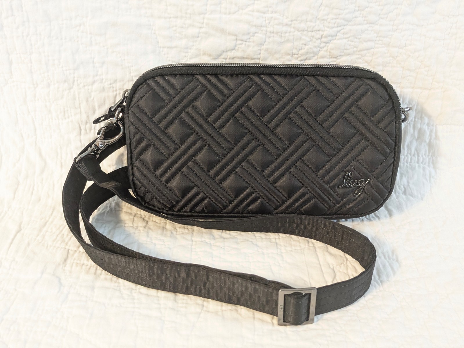 Lug Coupe XL Black Quilted Crossbody Purse Clutch Belt Bag