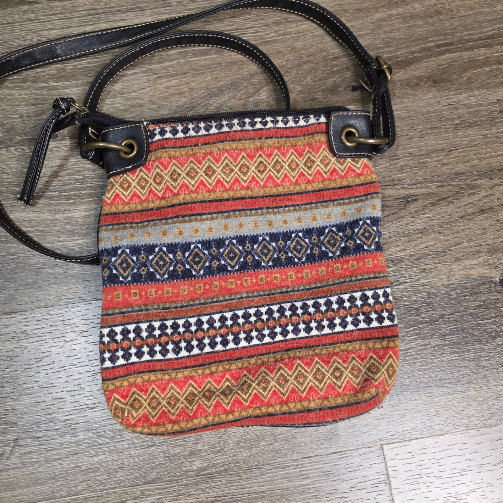 Cato Womens Small Crossbody Bag Multicolor Owl Applique Southwestern Tapestry