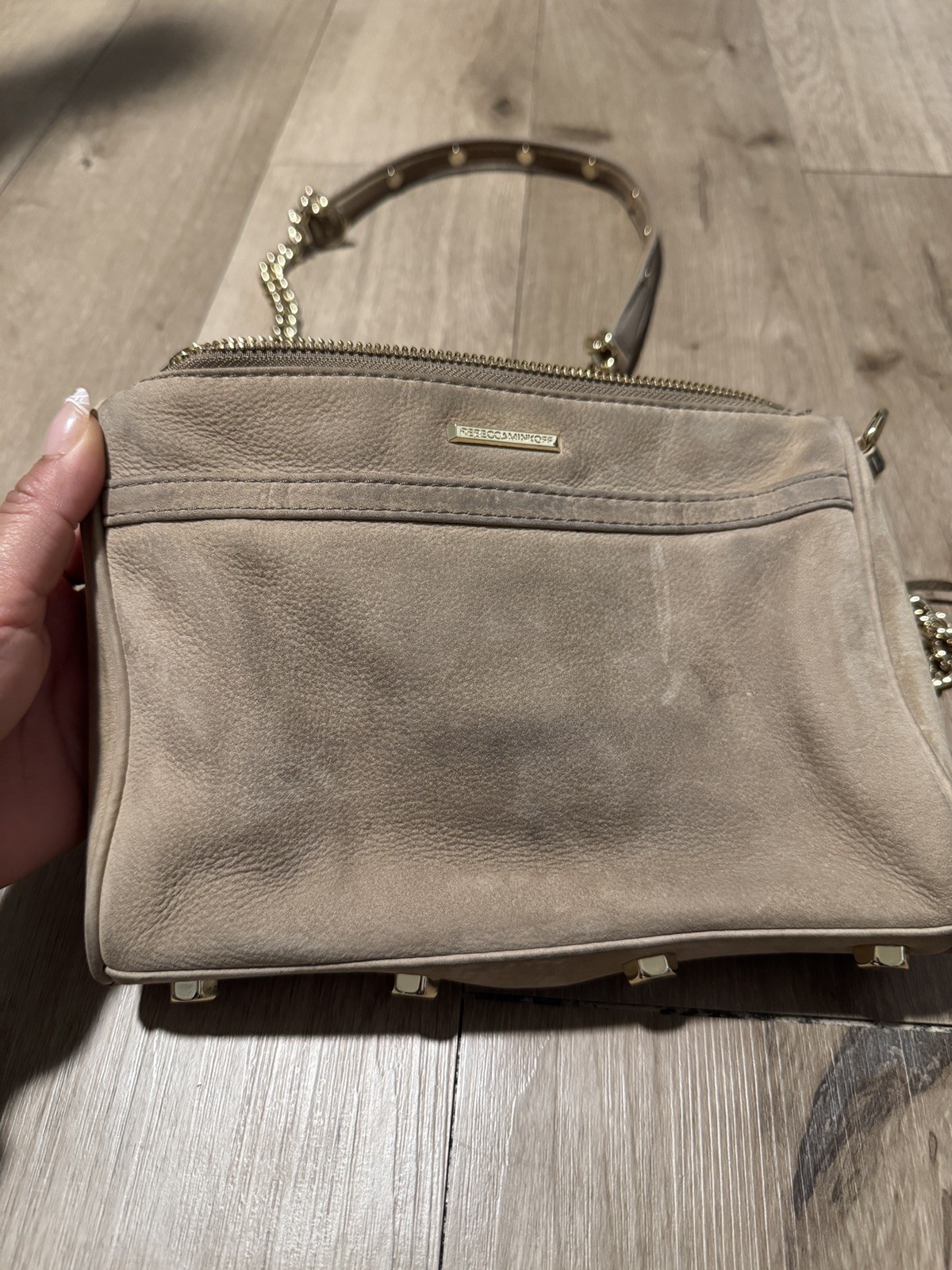 Rebecca Minkoff mini MAC Crossbody Tan Suede