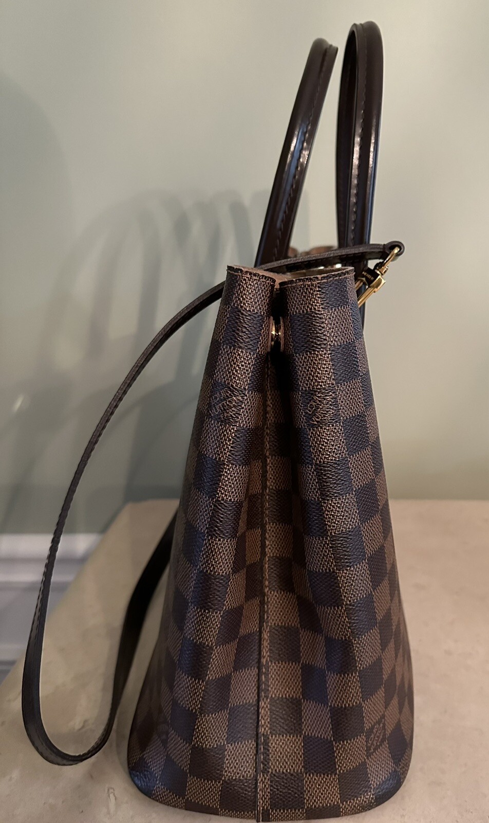 Louis Vuitton Kensington Damier Ebene Tote Bag with Strap & Original Receipt