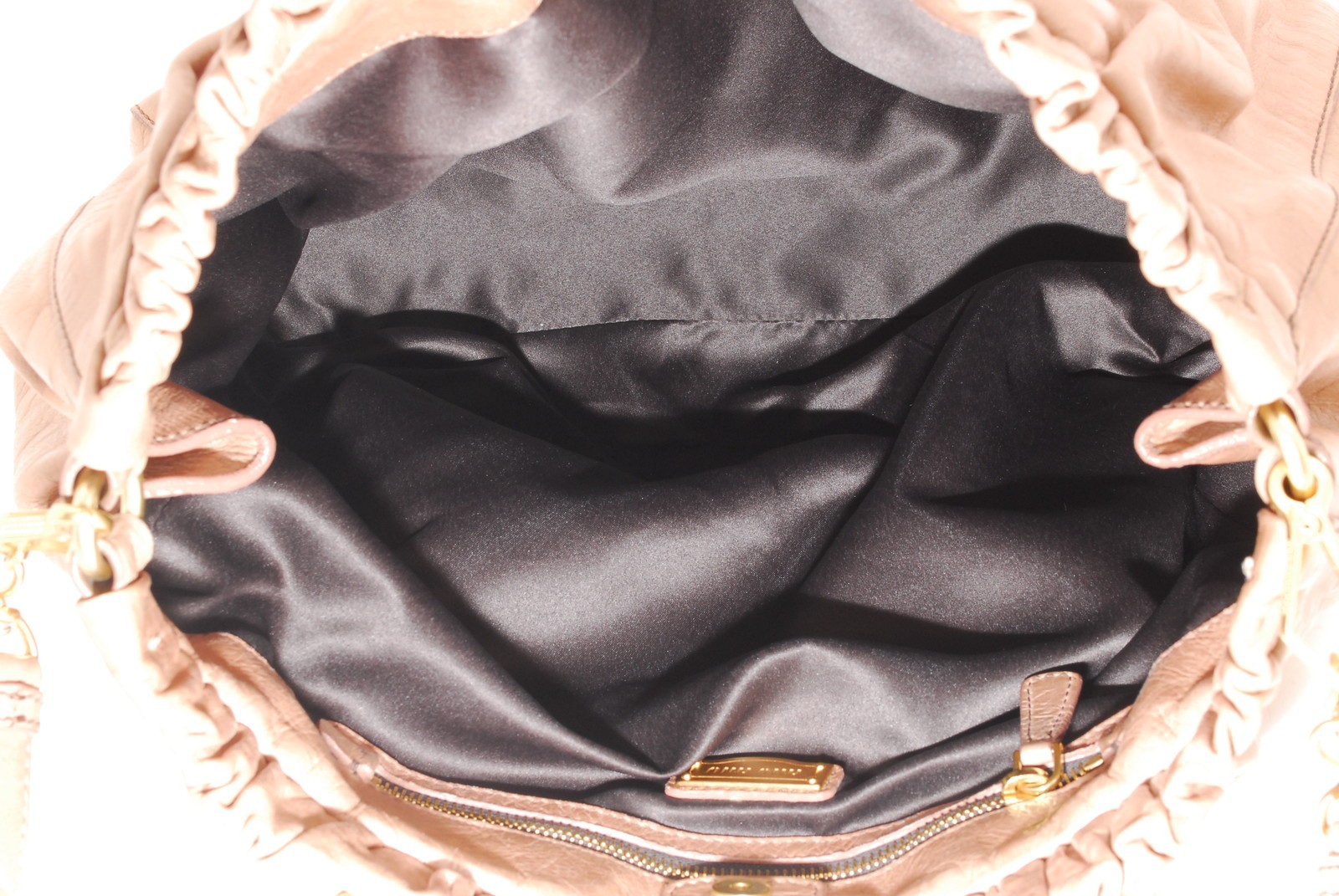 Miu Miu Vitello Lux Leather 2Way Shoulder Tote Bag Pink Beige Gold Hardware