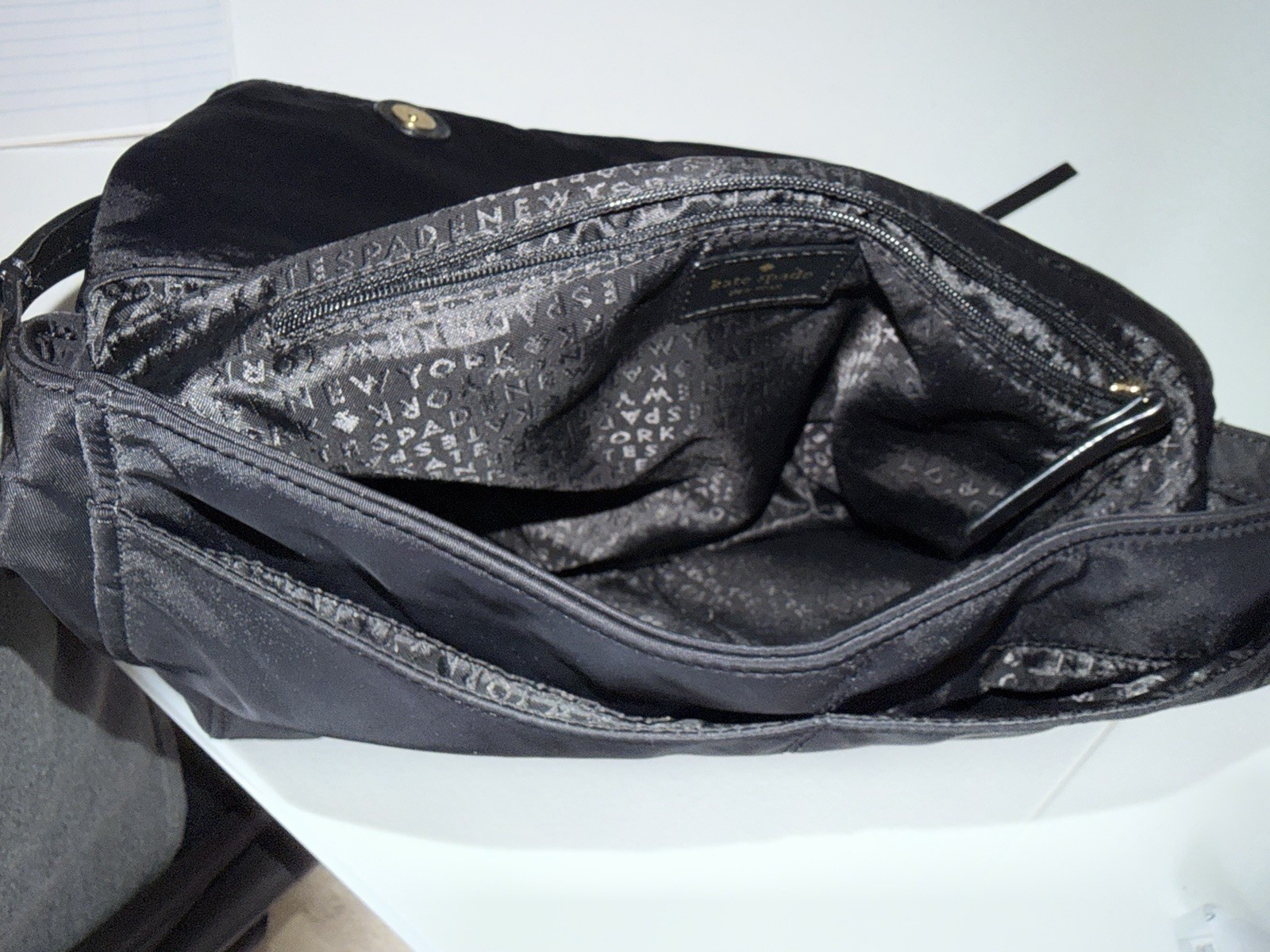 Kate Spade Lyndon Blake Avenue Crossbody Shoulder Bag Black Nylon