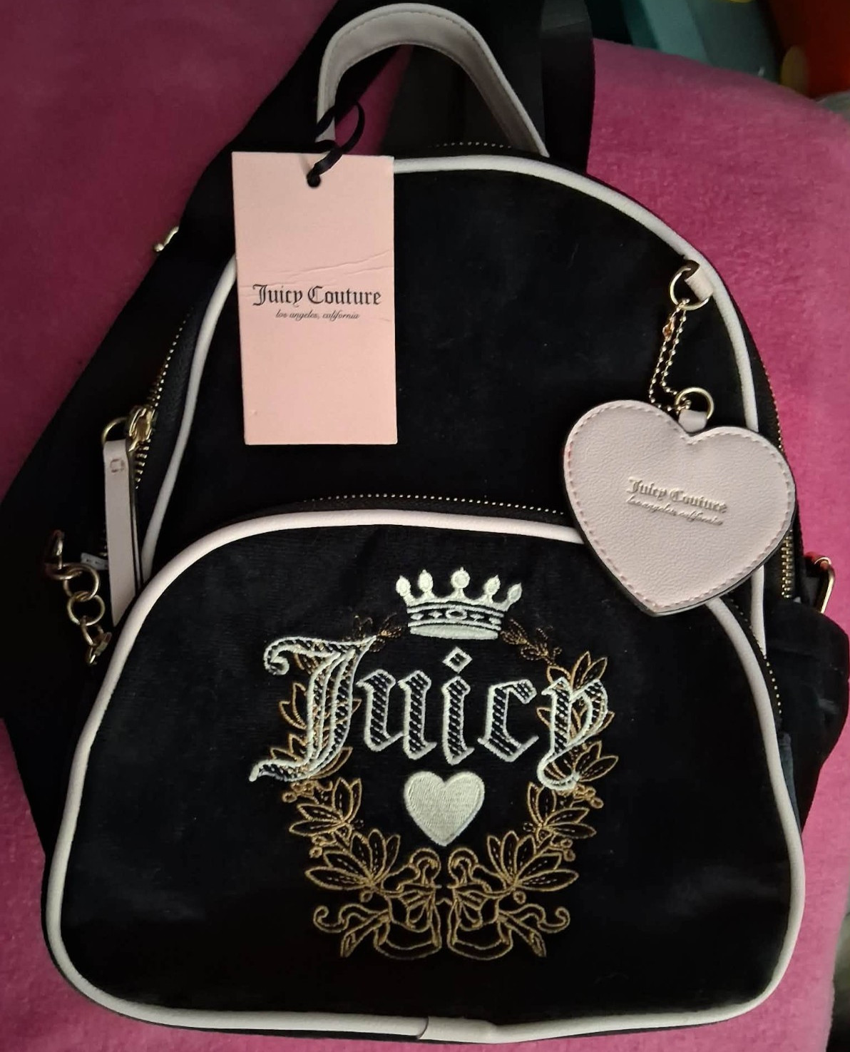 Juicy Couture Mini Backpack Licorice Embroidered Heritage