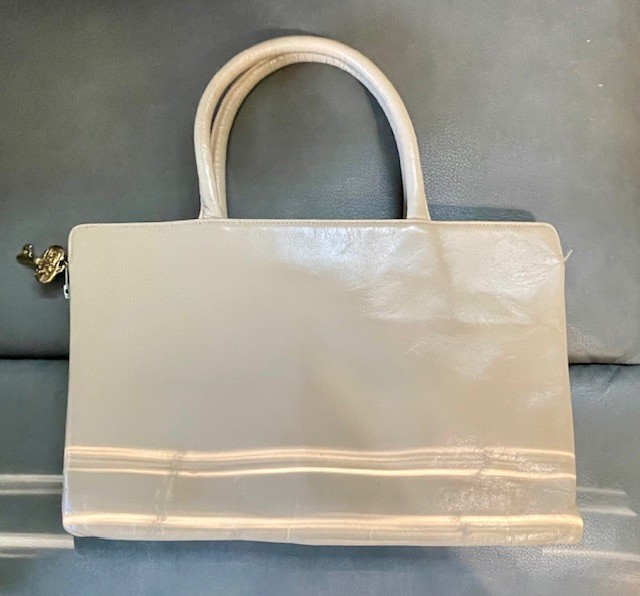 Ruth Saltz Vintage Ivory Leather Handbag