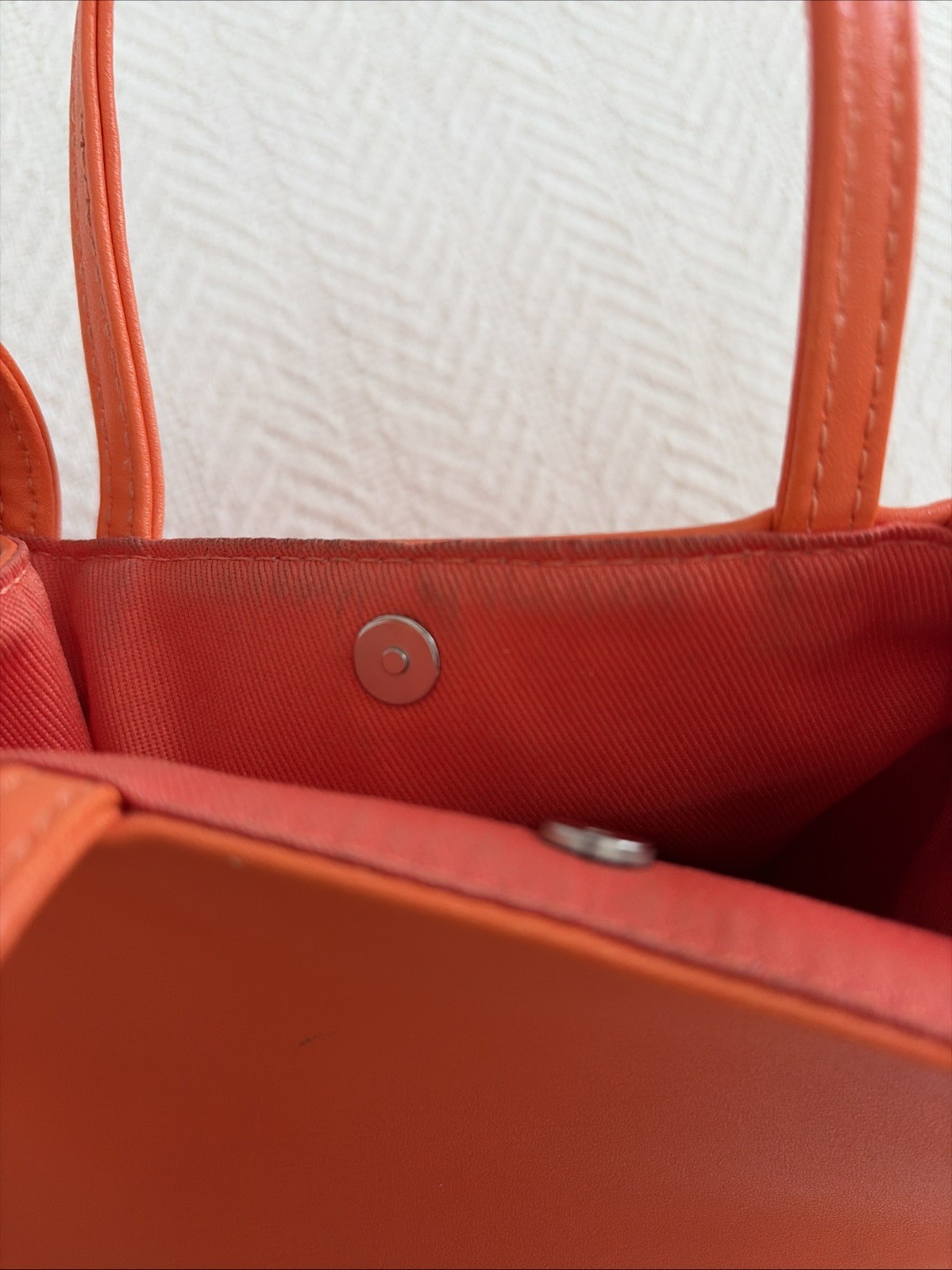 Telfar Mini Shopping Bag Orange Vegan Leather Crossbody Tote Unisex Embossed Lux