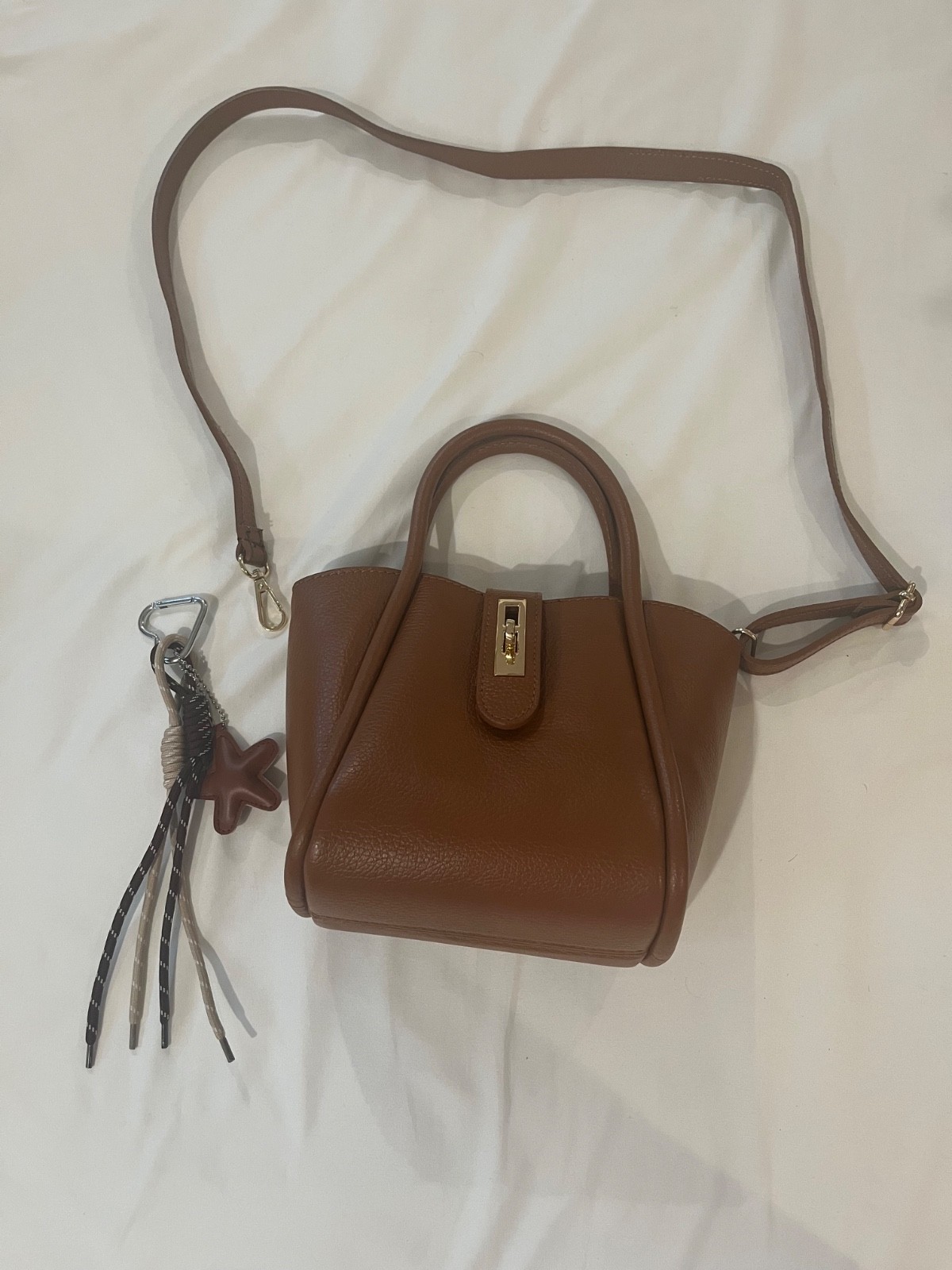BORSE IN PELLE Italian Pebbled Leather Shoulder Bag/Crossbody Bag