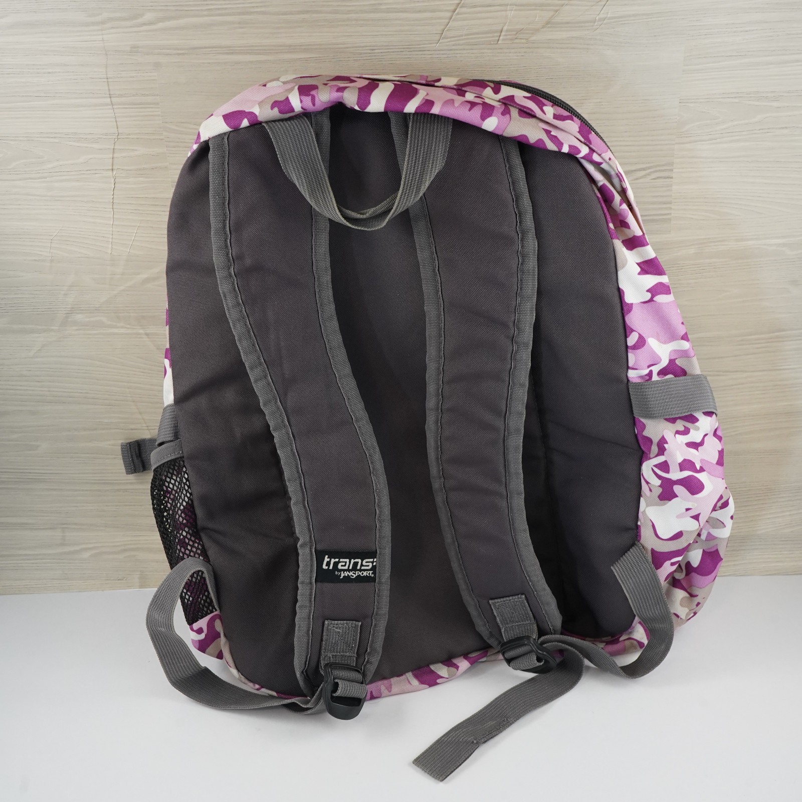 Trans by JanSport Backpack Camouflage Camo Large Expandable Pink Gray