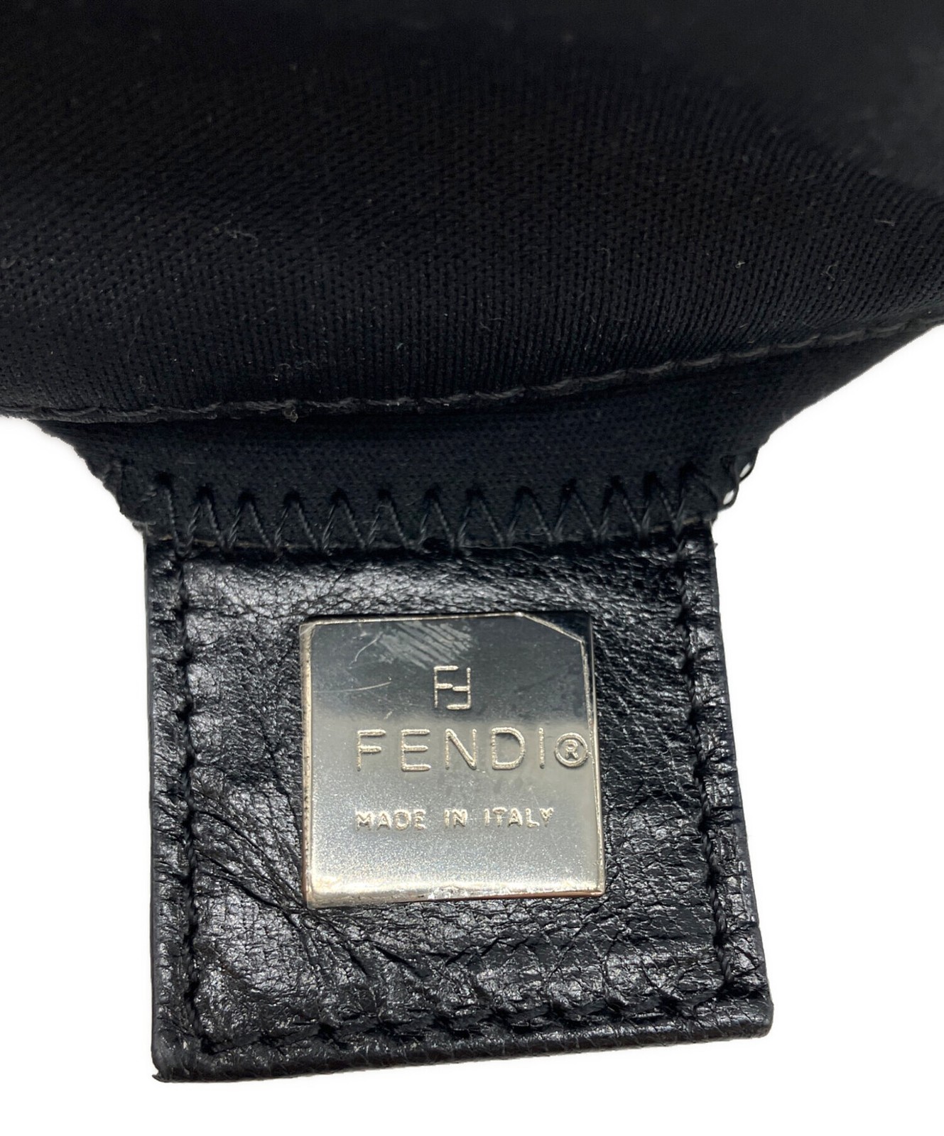 FENDI Shoulder Bag Black Cotton Jersey Authentic From Japan