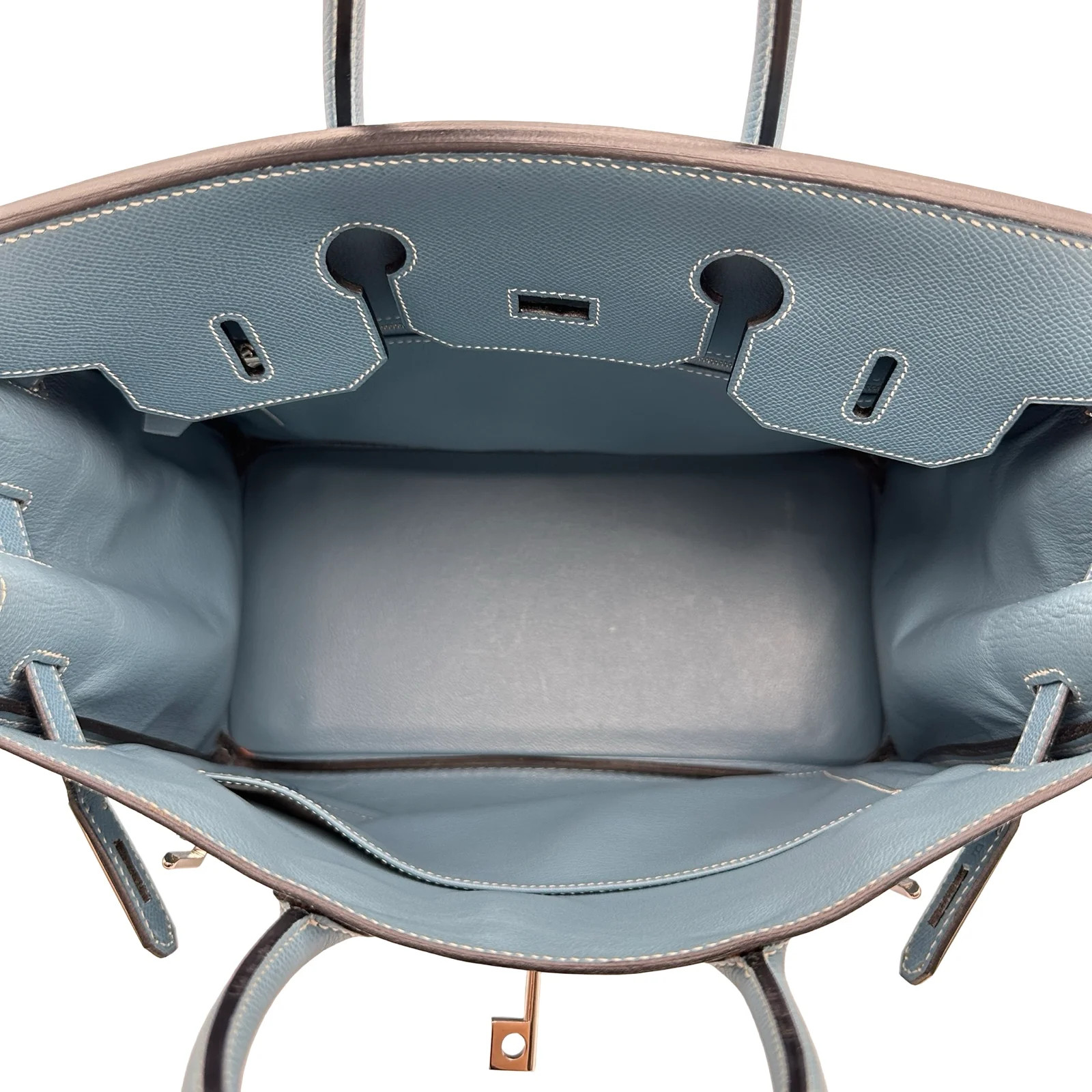 HERMES Evelyne 32 Blue Epsom Leather Handbag #OKB4639