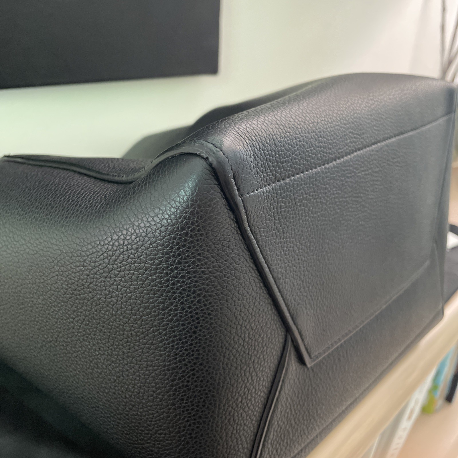 Celine Sangle Bucket Bag In Soft Grained Calfskin Black