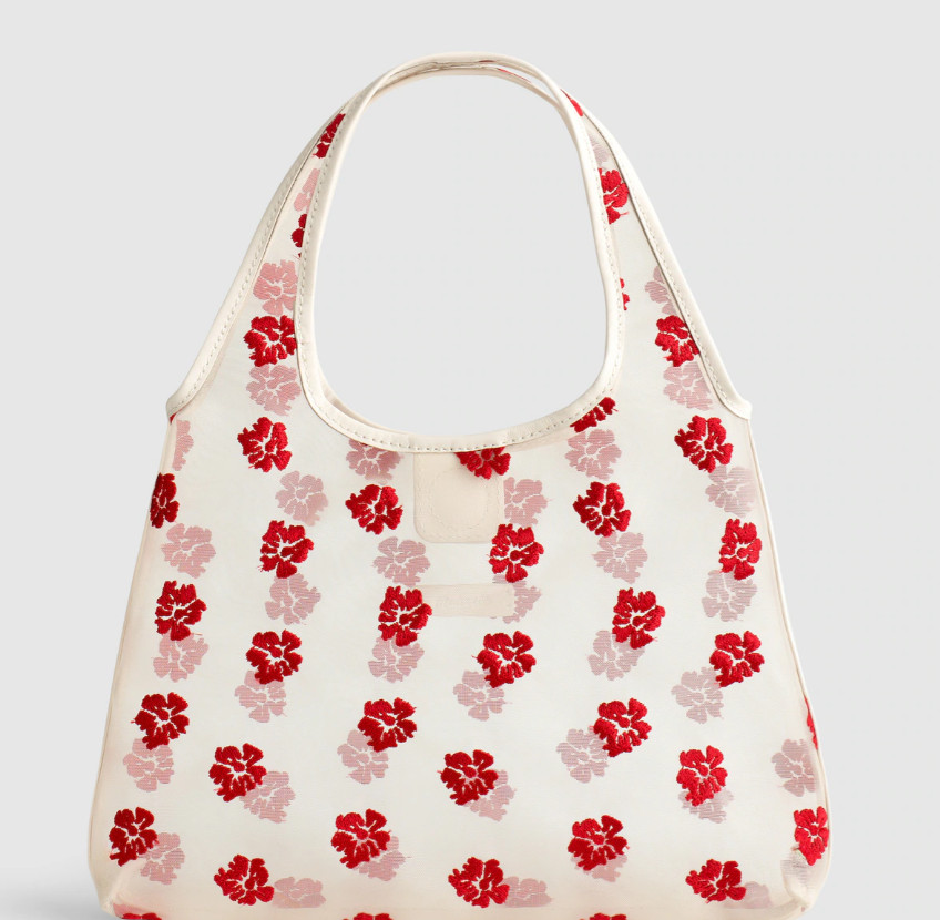 Madewell Floral-Embroidered Mini Shopper Bag