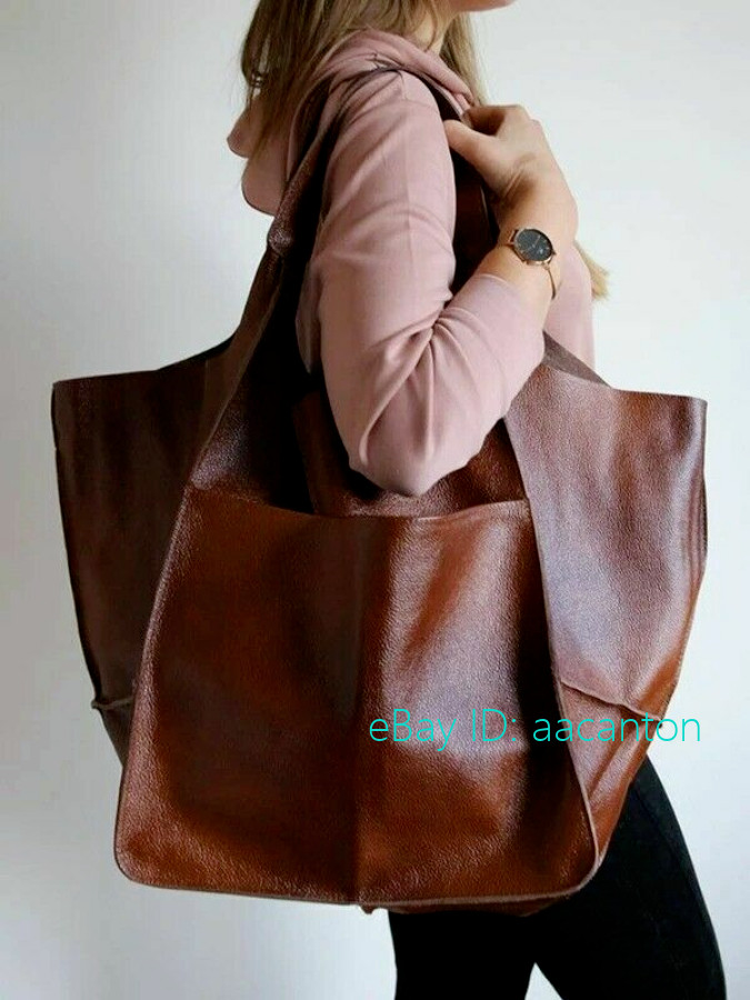 Large Capacity Shopping Bags Soft Leather Casual Tote Shoulder Bag Handbag Women