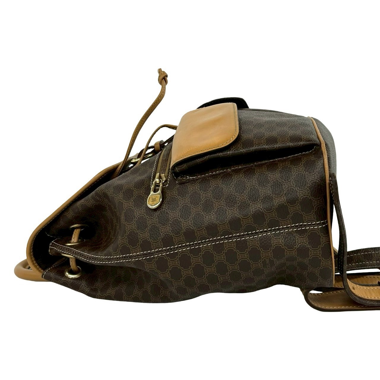 CELINE Macadam Blason Triomphe Pattern Backpack leather PVC Brown 69309