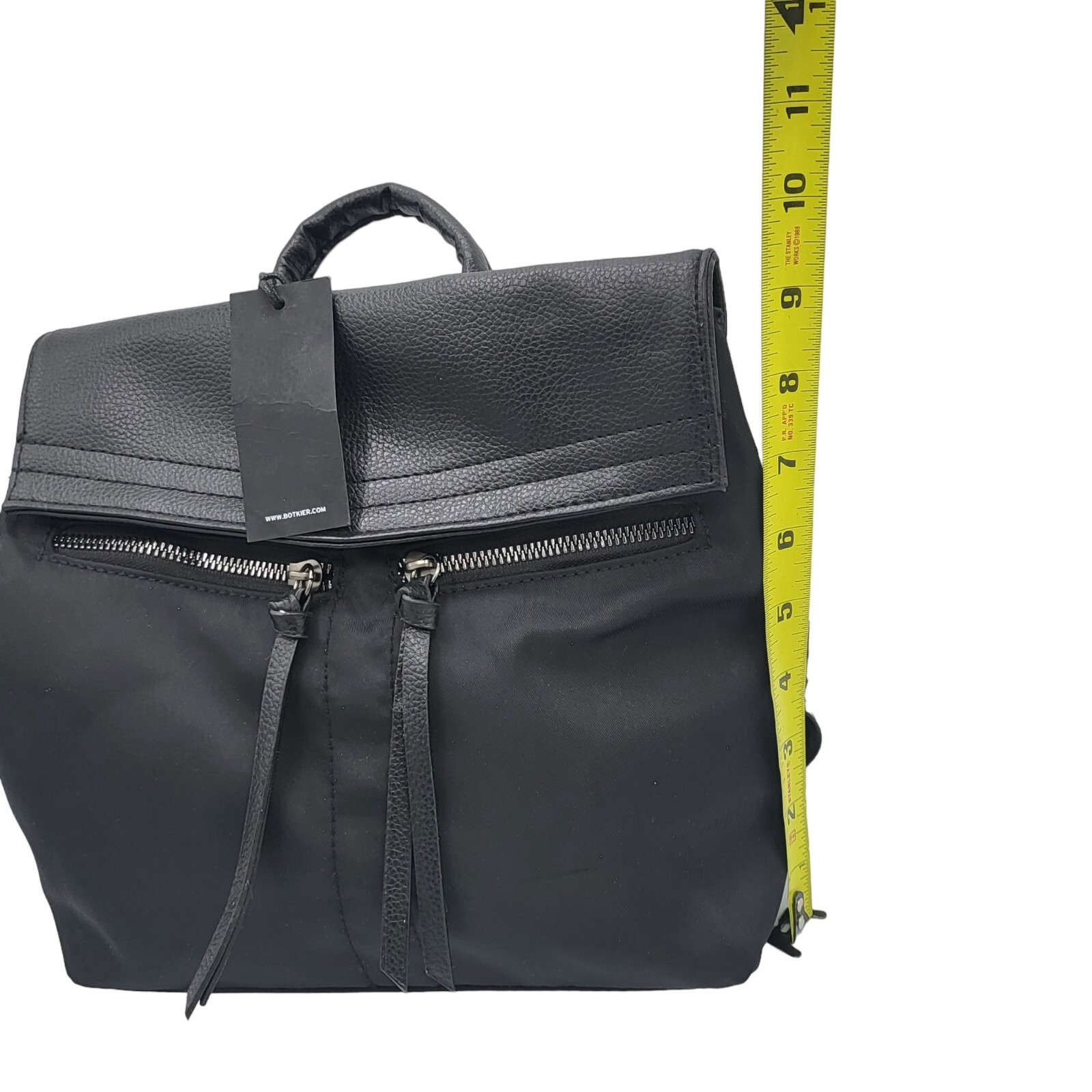 Botkier New York Bag Purse Mini Trigger Backpack Nylon Vegan Leather Zip Black