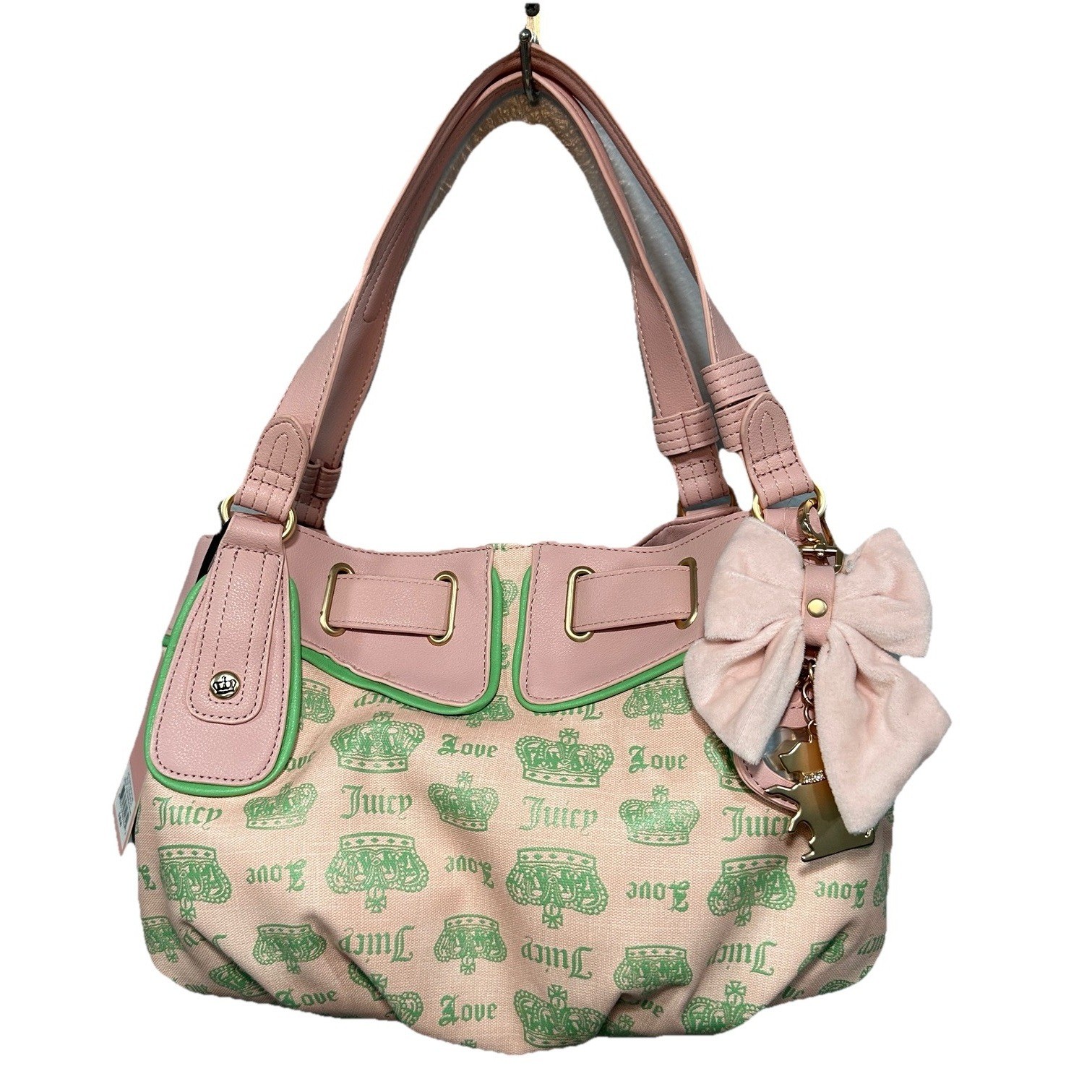 Juicy Couture Exclusive “Juicy Fan Club Satchel” Color Pink Diamond Retro NWT