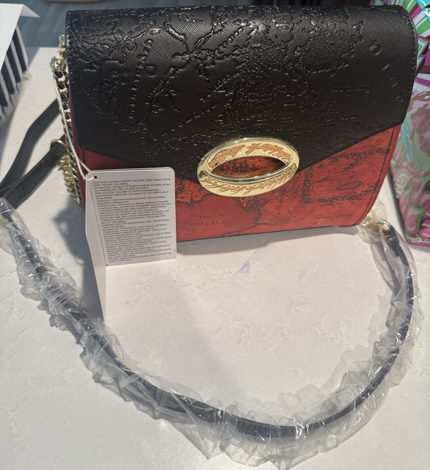 Loungefly The Lord of the Rings Crossbody Bag One Ring Eye of Sauron Debossed