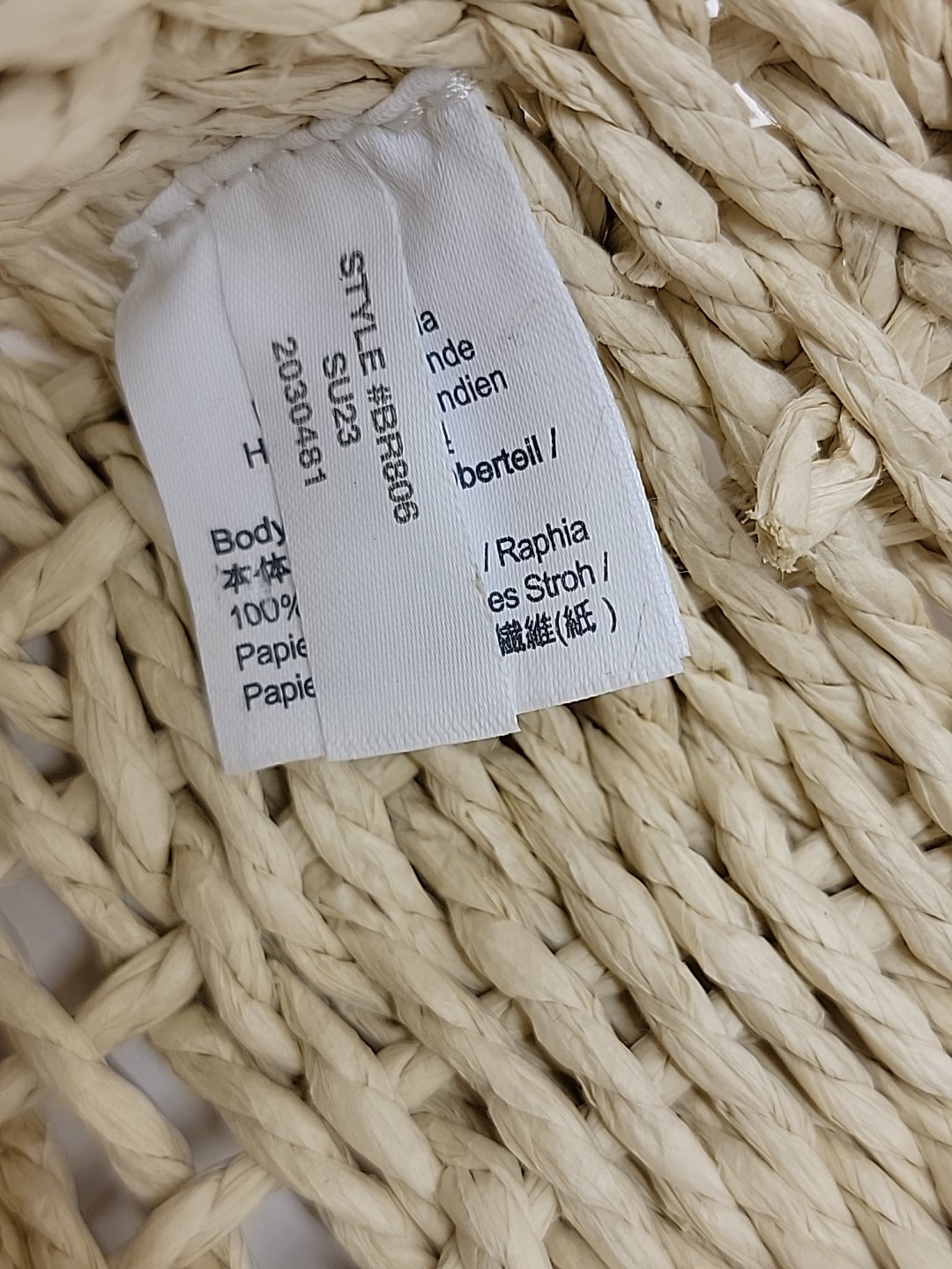 J.CREW Marseille 100% Paper Straw Open Weave Unstructured Market Tote Bag Beach