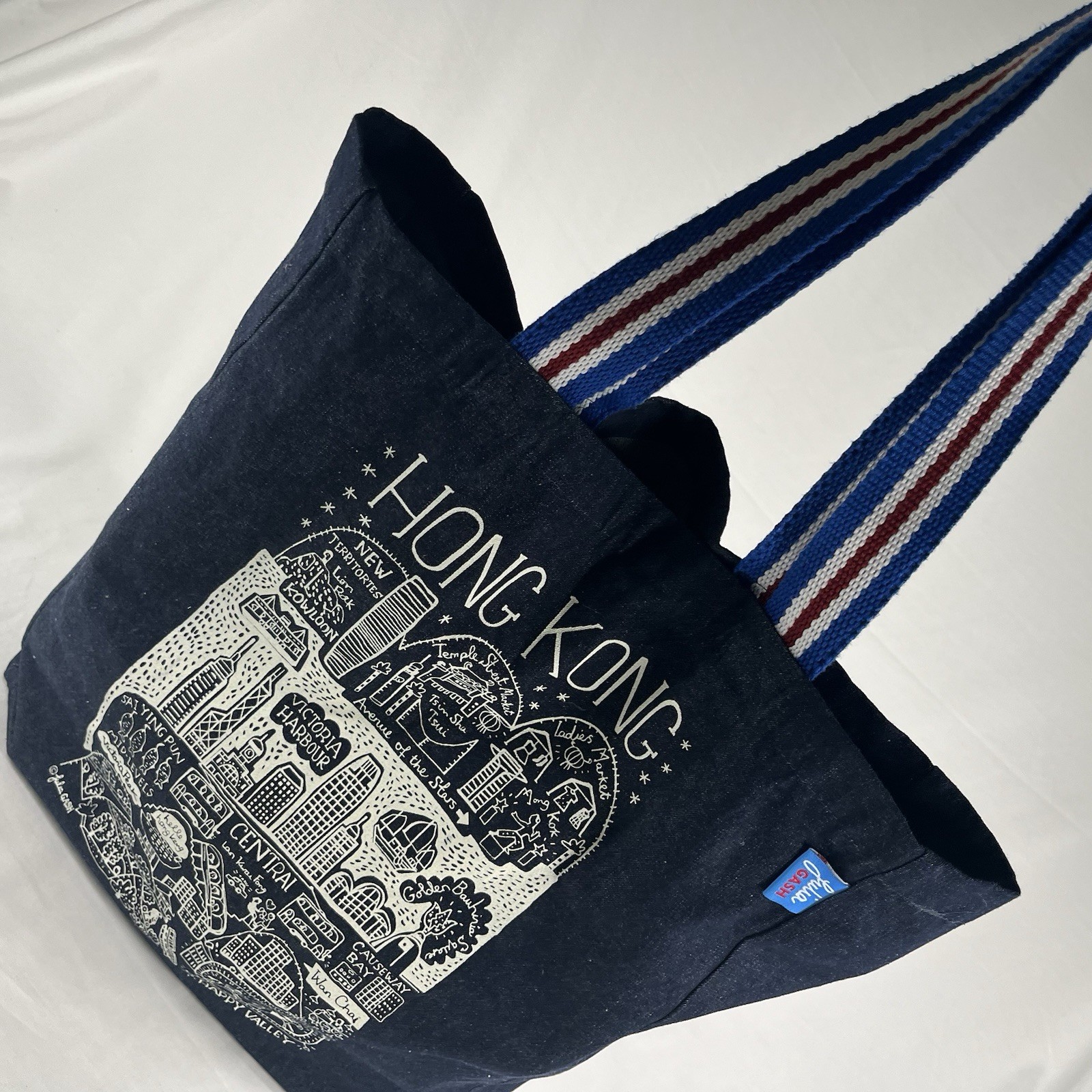 Julia Gash Hong Kong Book Tote Over-the-shoulder Bag Denim Soft Woven Handles