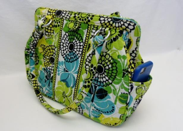Vera Bradley~Spring Retro Floral~2 Strap Lime’s Up Frame Magnetic Shoulder Bag