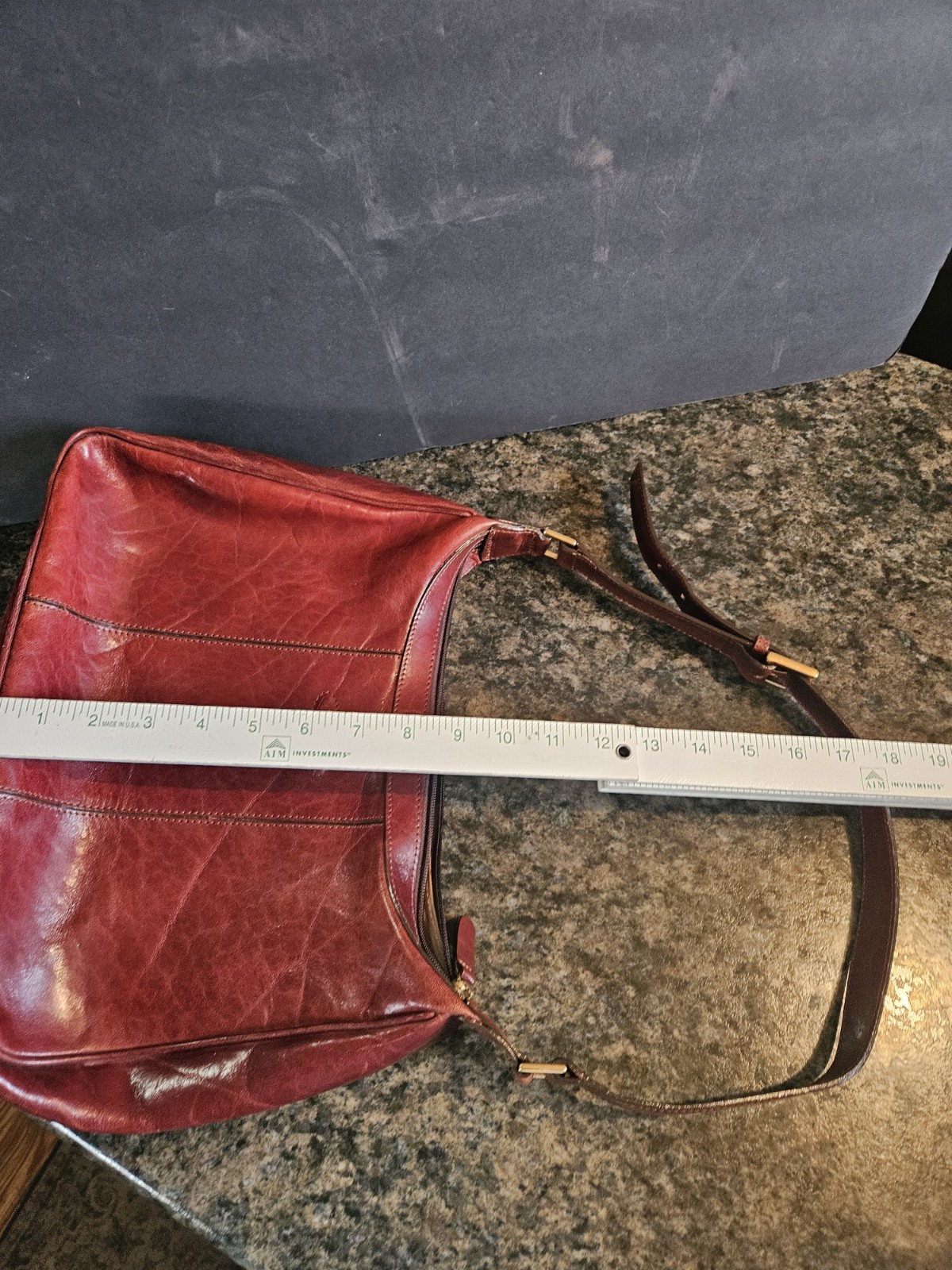 Oroton Brown Leather Vintage Satchel Hand Bag Purse