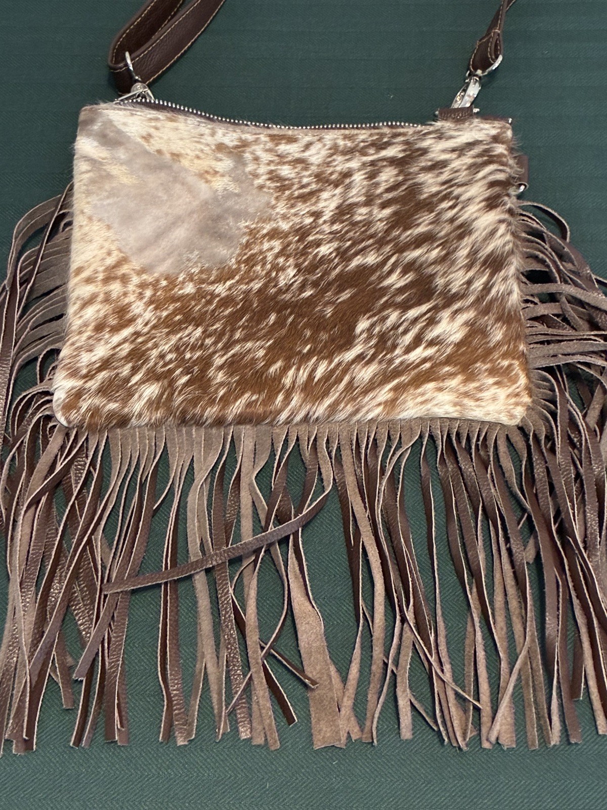 The Barn Door Western Hair-on-Cowhide, Leather Fringe, Crossbody Bag