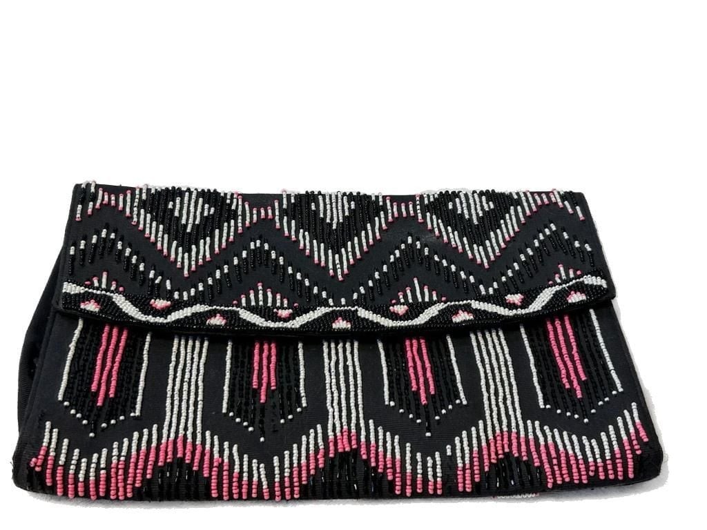 Lucky & Coco Ikat Beaded Envelope Clutch
