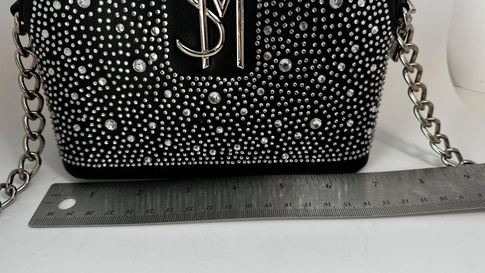 ✨ Steve Madden Rhinestone Studded Crossbody Purse – Black ✨