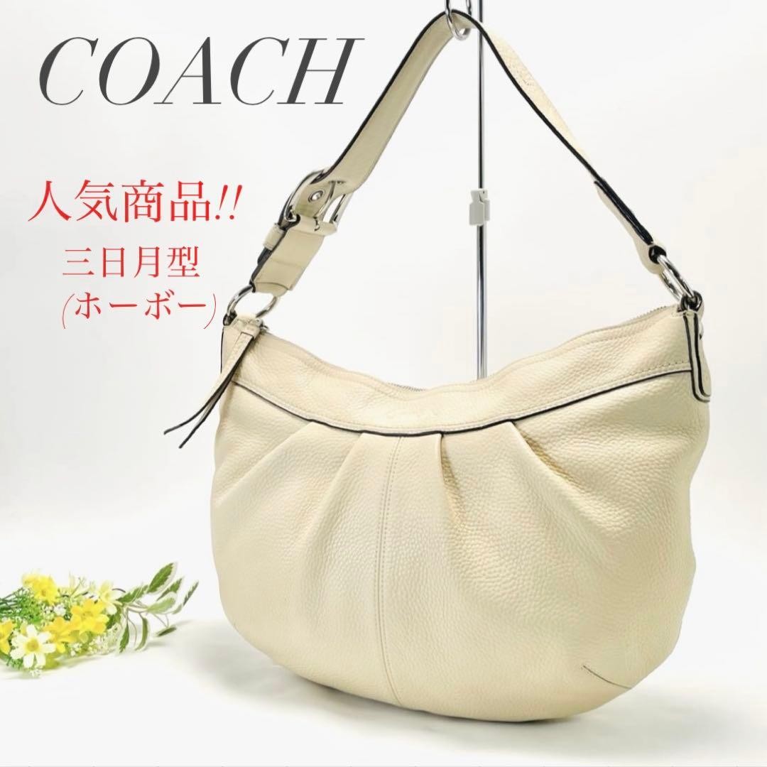 COACH Pleated Leather Hobo One Shoulder Bag