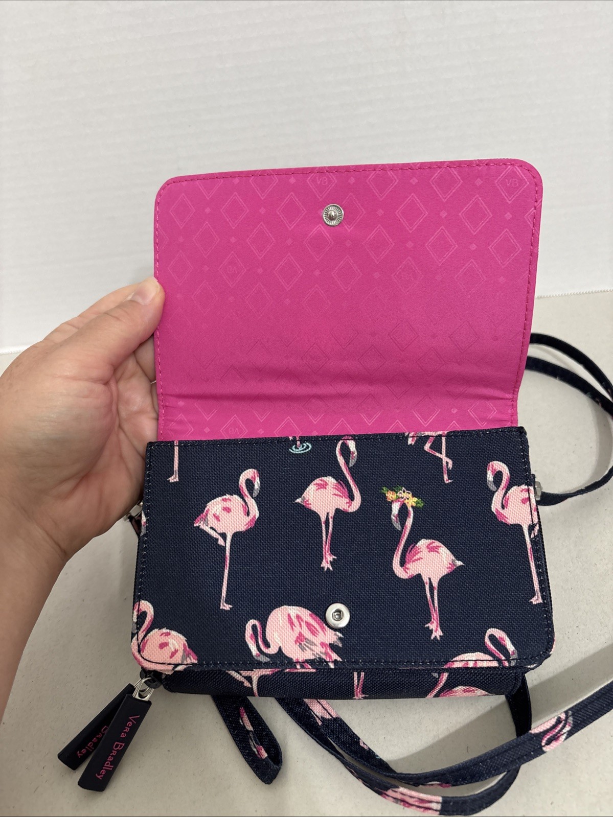Vera Bradley FLAMINGO FIESTA 3-in-1 Crossbody Bag Wallet Wristlet RFID