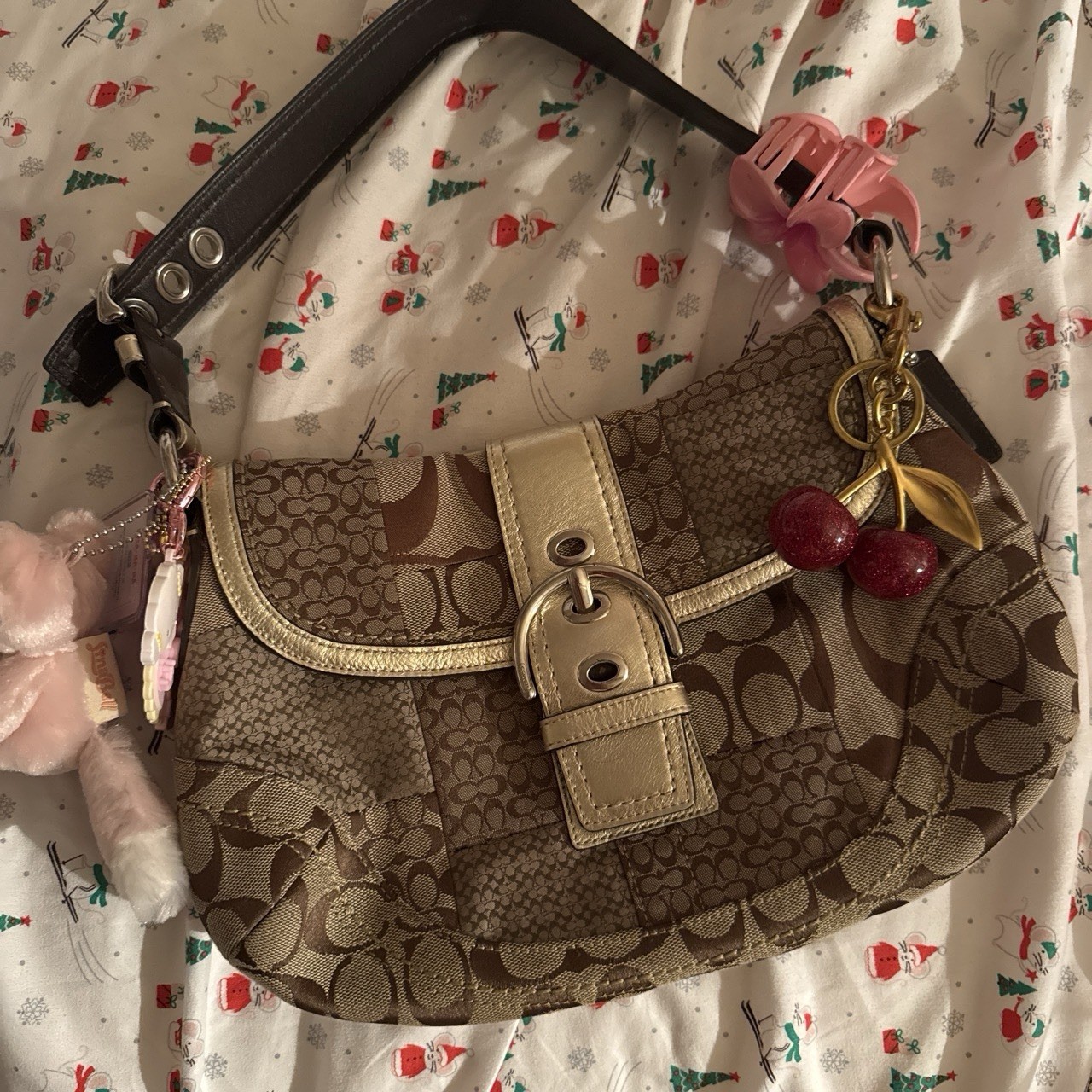Coach F12316 Vintage Soho Brown Patchwork Shoulder Bag
