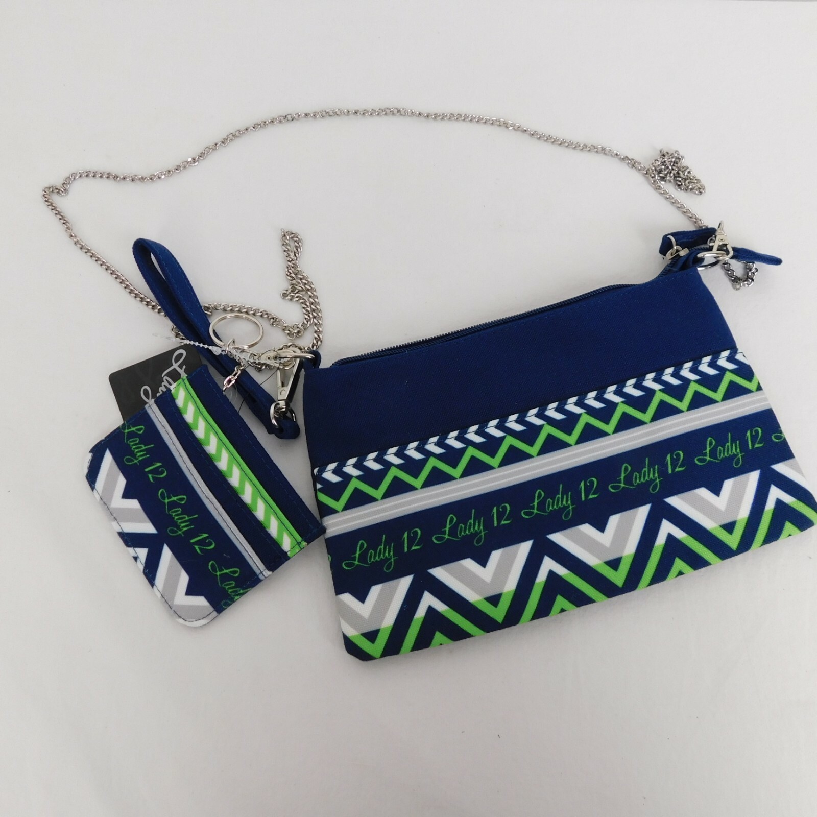 Lady 12 Handbag Key Card Wallet Purse Zipper Inner Pockets Blue Green Seattle