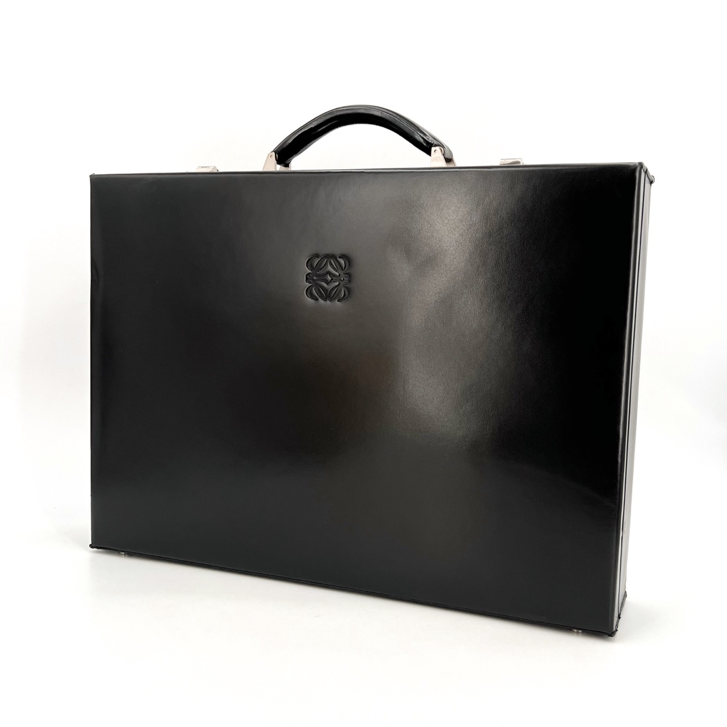 LOEWE Anagram Attache Large Black Smooth Calfskin Password Lock US Ship