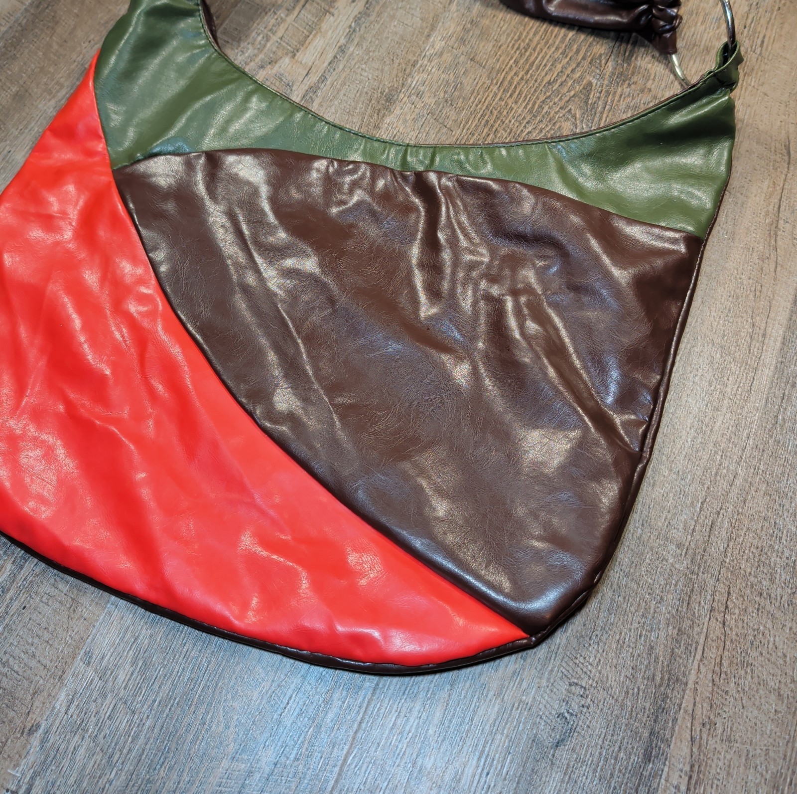 Y2K Baby Phat Colorblock Retro Boho-Chic Hobo Earth Tone Shoulder Hand Bag NWT