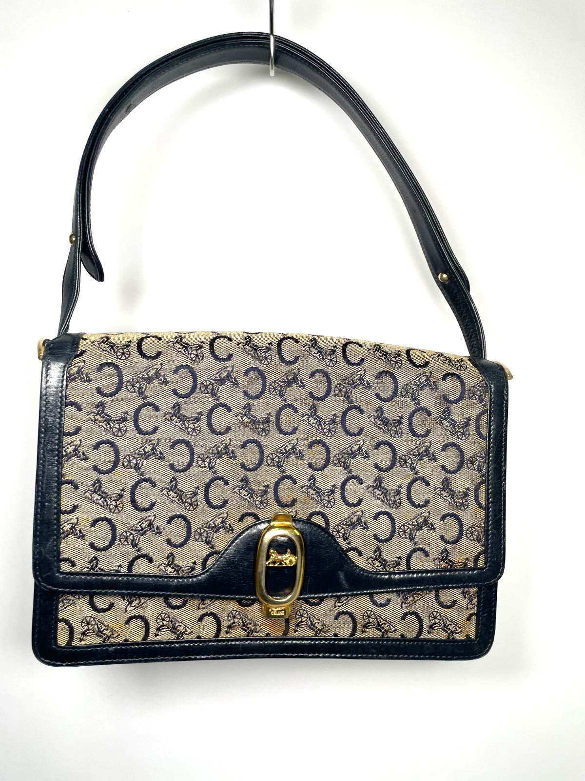 Celine Shoulder Bag Canvas Leather Medium