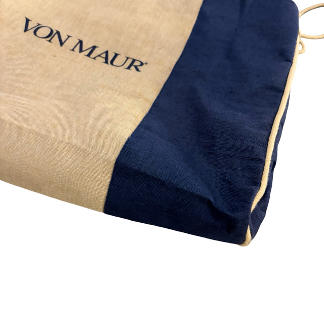 Von Maur Canvas Tote Bag Blue & Tan Shopper Beach Travel Carryall