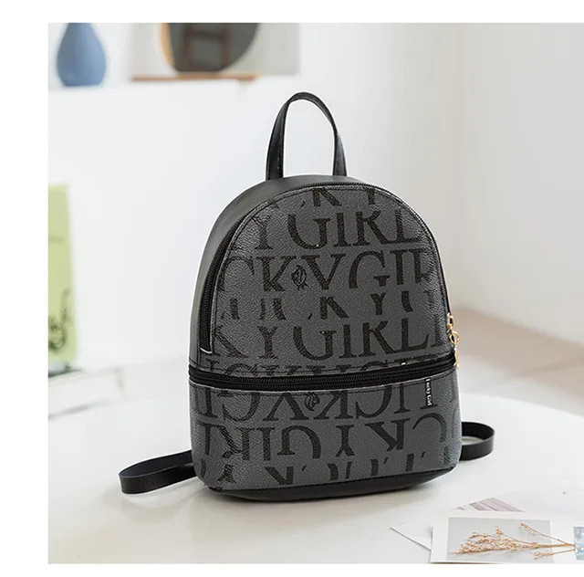 New Arrival Women Letter Printed Backpack Minimalist Design Daily Shoulder Bag