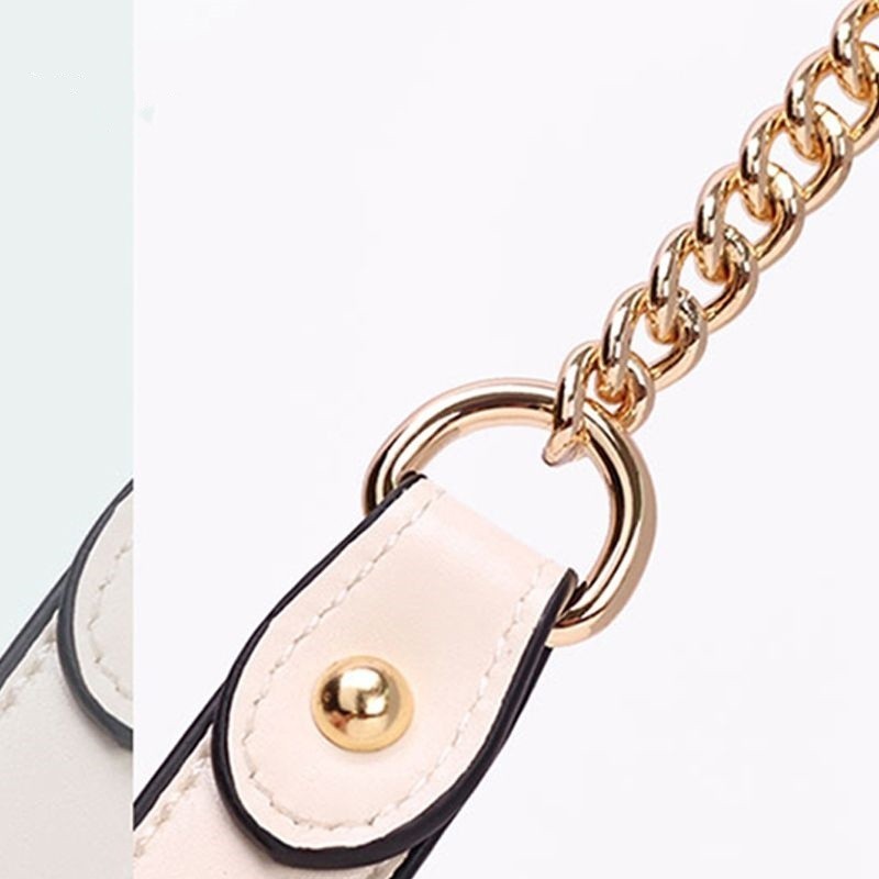 Replacement Retro PU Leather Purse Chain For Handle Shoulder Bag Light Golden