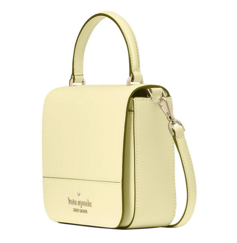 Kate Spade Staci Square Crossbody K7342 Saffiano Leather in Lemon Fondant