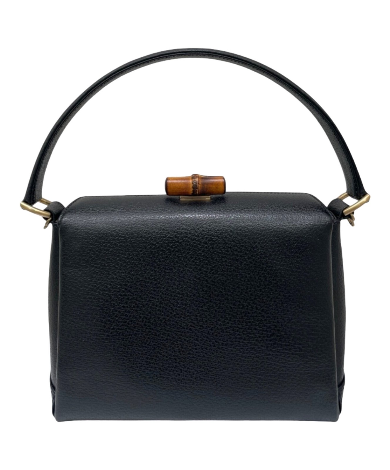 Gucci Bamboo Lock 2-Way Leather Black Shoulder Bag #TFB13937