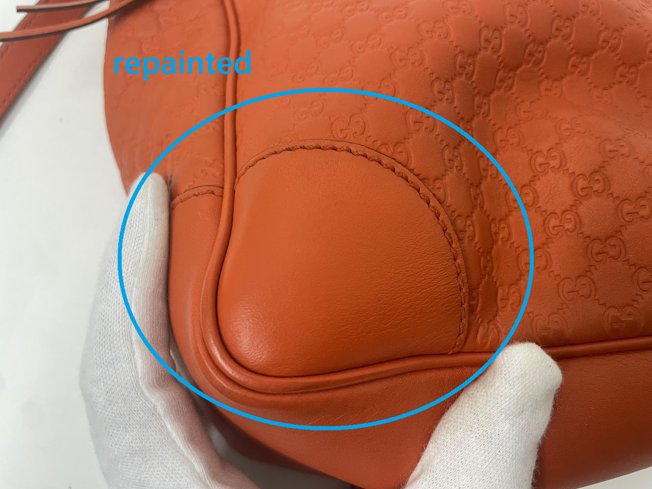 Authentic Gucci Micro GG Leather 2Way Hand Bag Shoulder Bag I#46381
