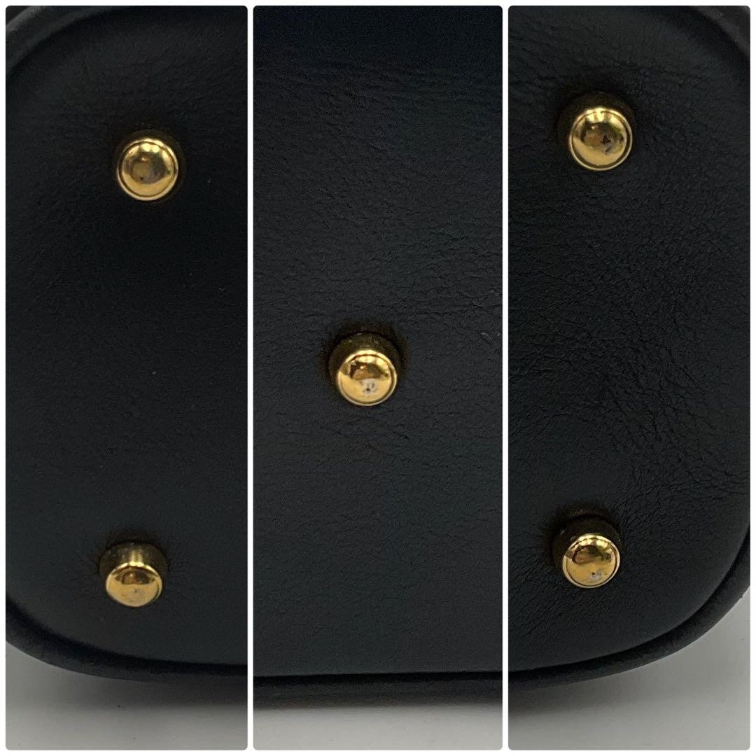 Gucci Bamboo 2Way Shoulder Tote Handbag Black Leather W25.5cm H20cm D9cm