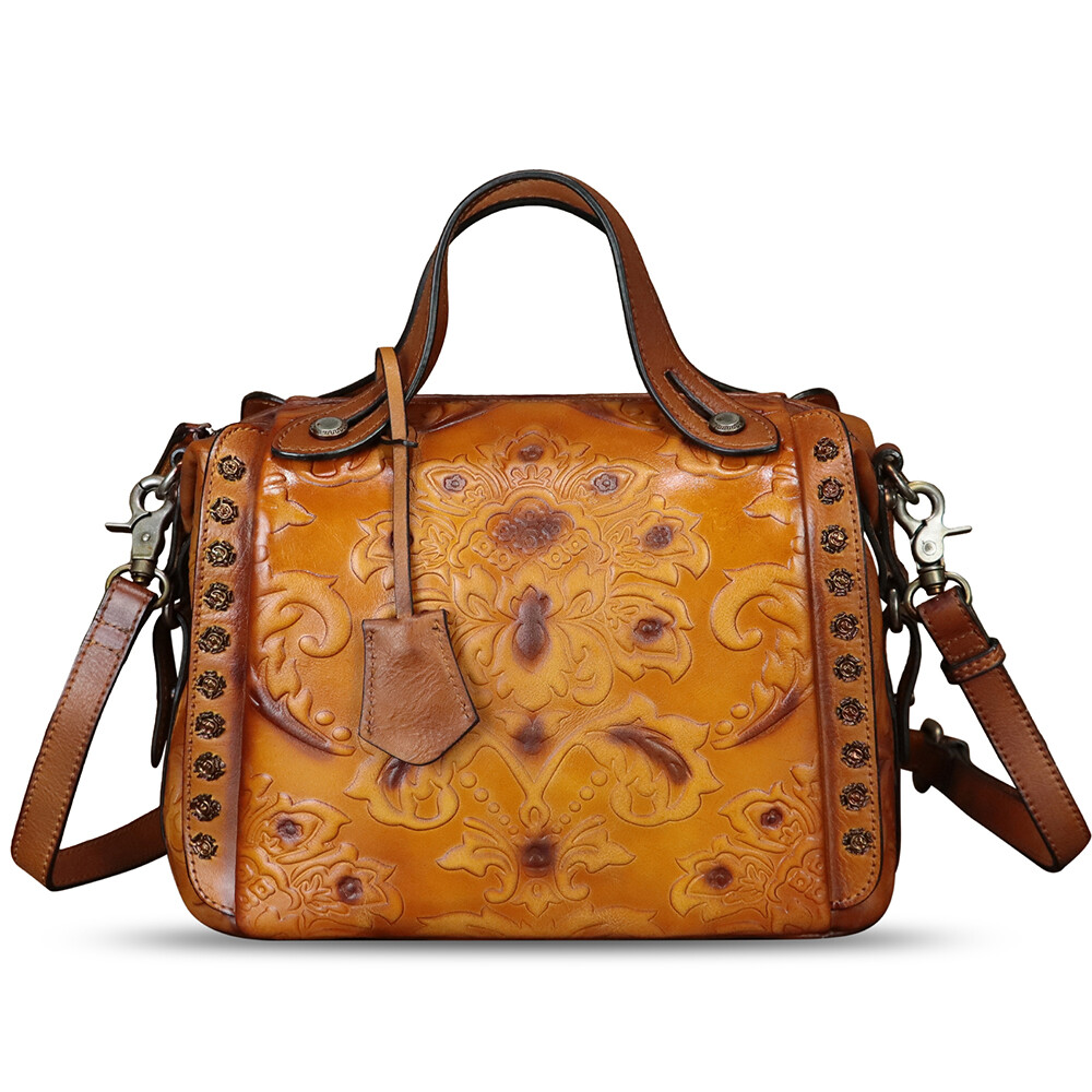 Genuine Leather Purses and Handbags Women Vintage Satchel Crossbody Shoulder Bag