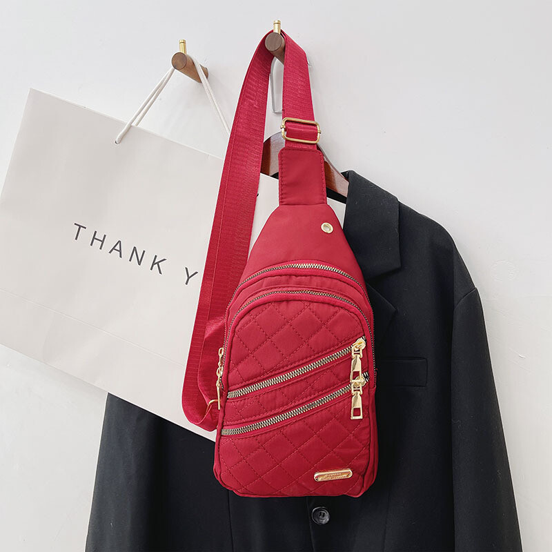 Women’s Chest Bag Shoulder Crossbody Bag Large Capacity Zip Backpack Storage Bag