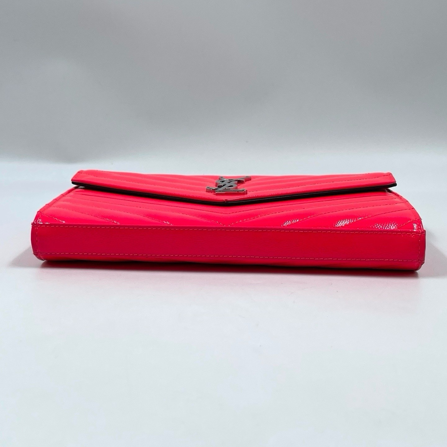 SAINT LAURENT YSL Monogram Chain Crossbody Bag Pink Patent Leather 033011