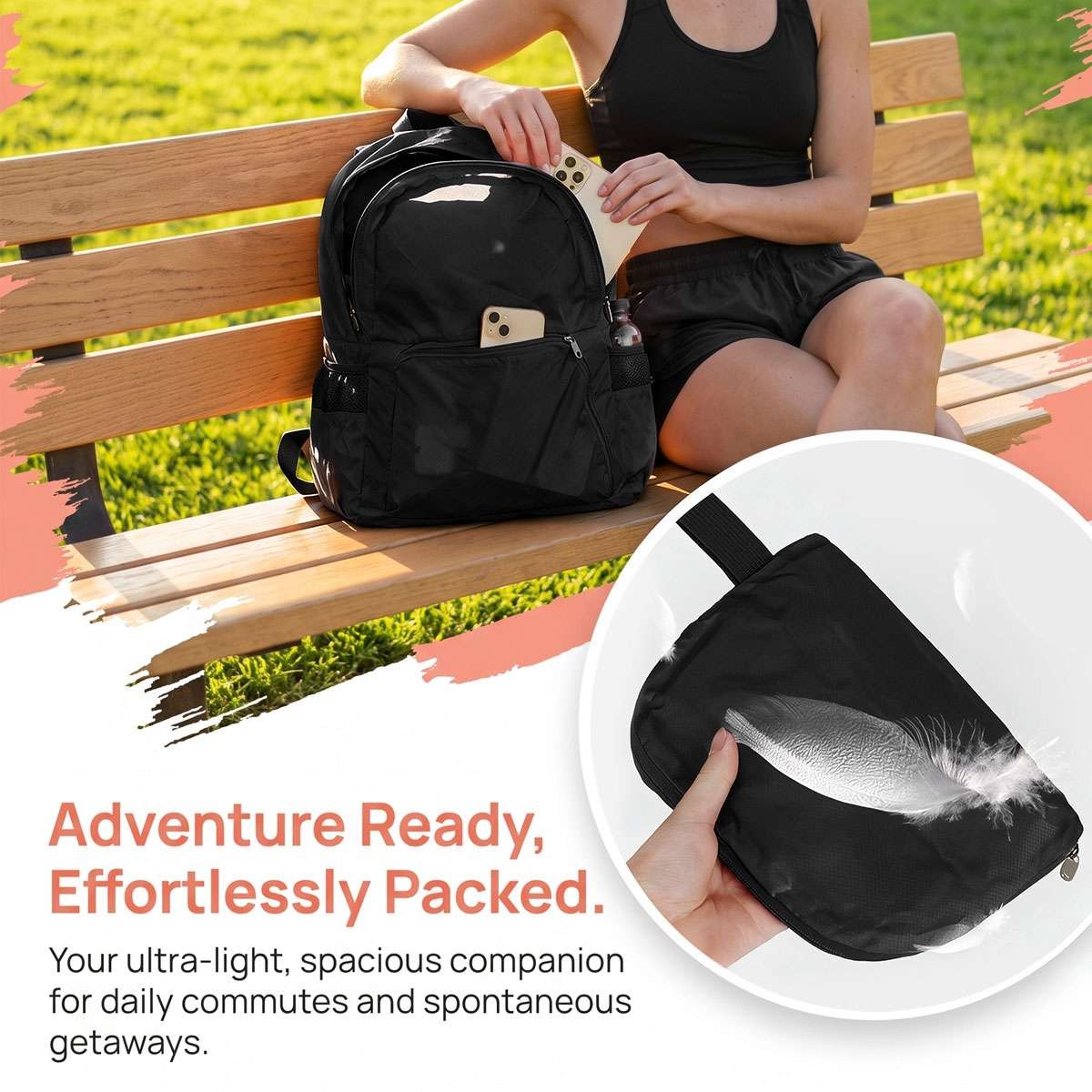 Women Men Durable Lightweight Packable Backpack Travel Camping Hiking Bags Pack
