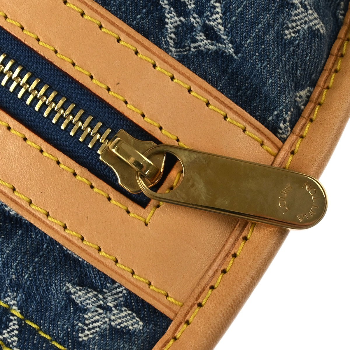 Louis Vuitton Monogram Denim Flat Shopper Tote Handbag M95018 AS0075 186407