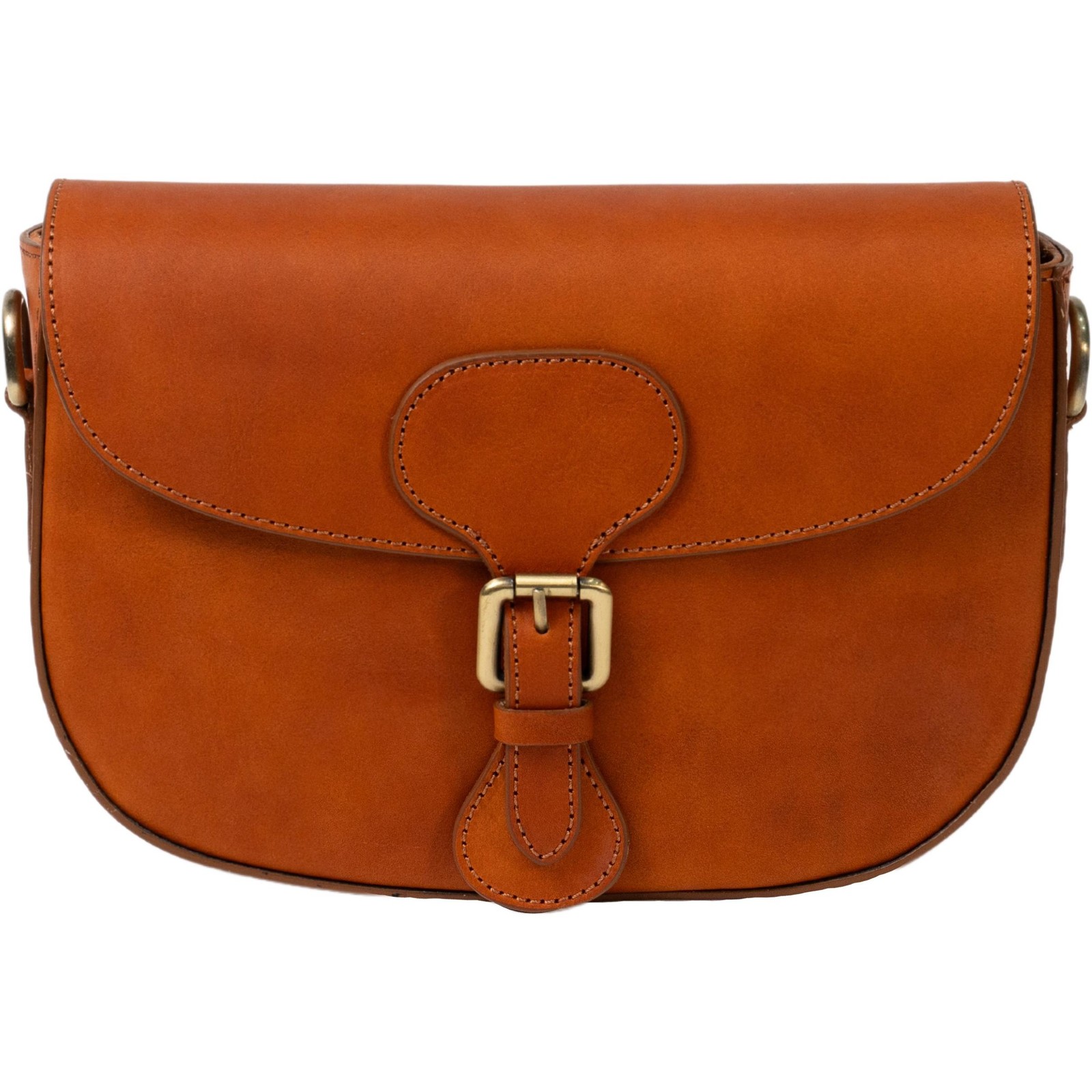 Women’s crossbody bag handmade tan vegetable-tanned leather