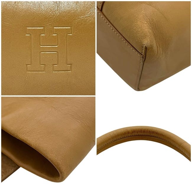 Pre-owned HIROFU camel and brown leather tote bag, M21 40072. This HIROFU
