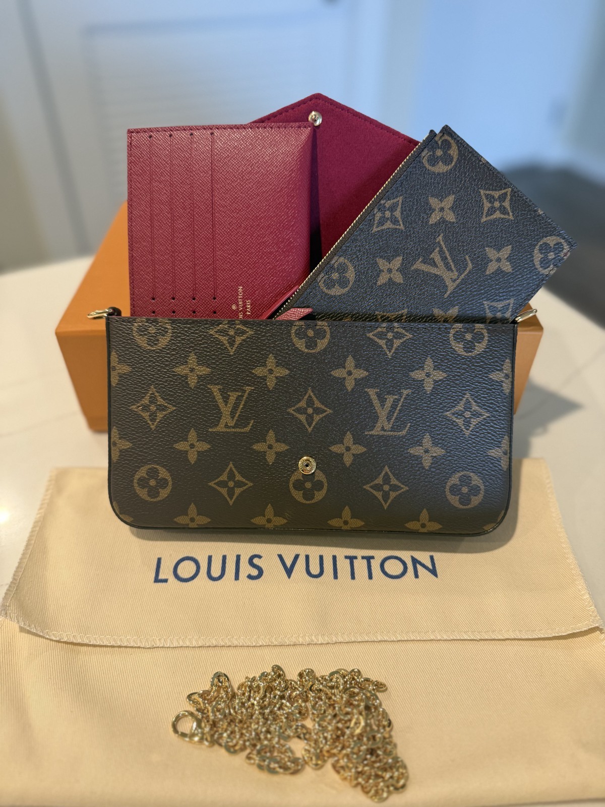 Louis Vuitton Pochette Félicie Monogram Empreinte Leather FULL SET
